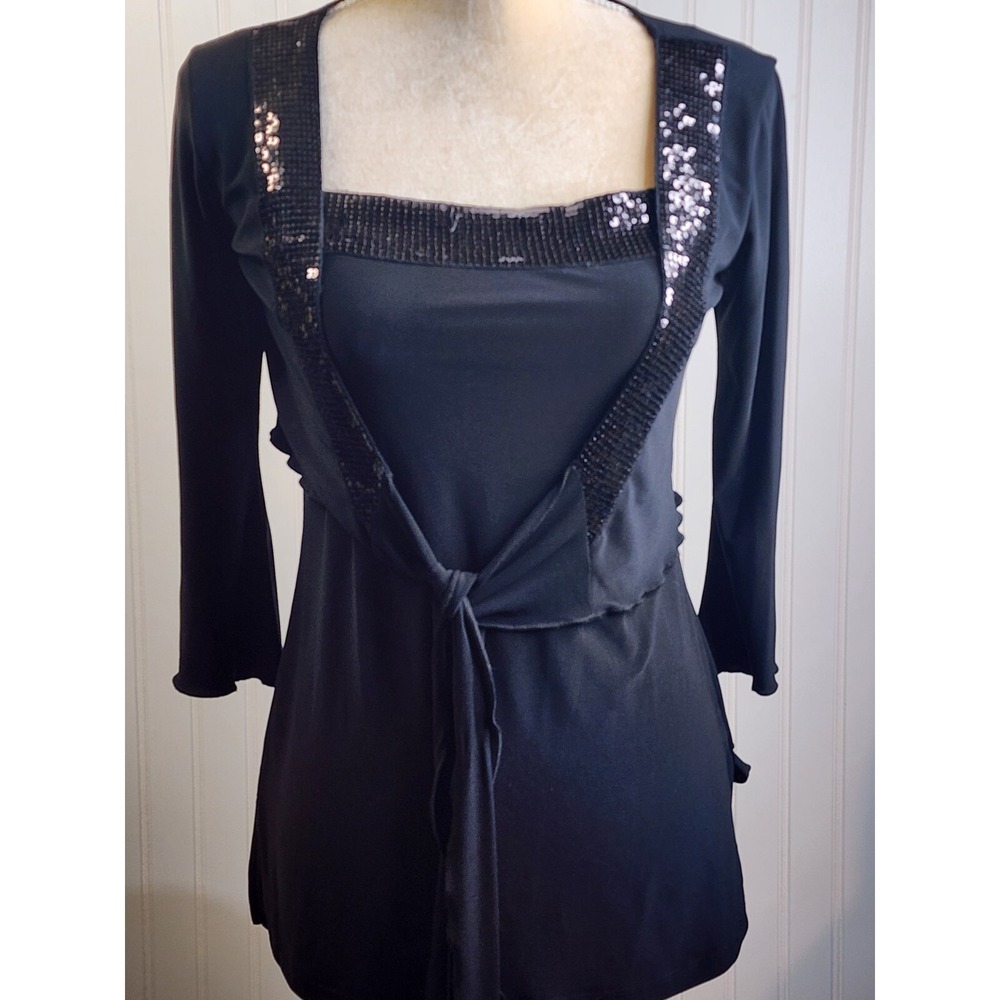 Vol 1 Women's 2 piece Top With‎ Sequins  Size xl Black